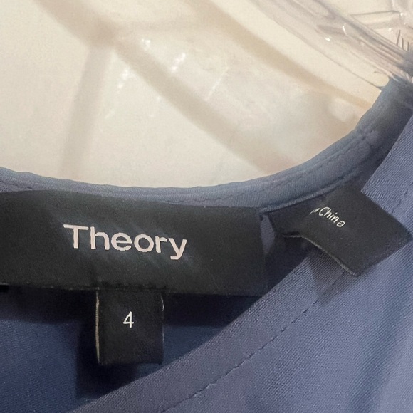 THEORY ADLERDALE MODERN GEORGETTE 100% SILK DRESS size 4 Grey - Picture 5 of 12